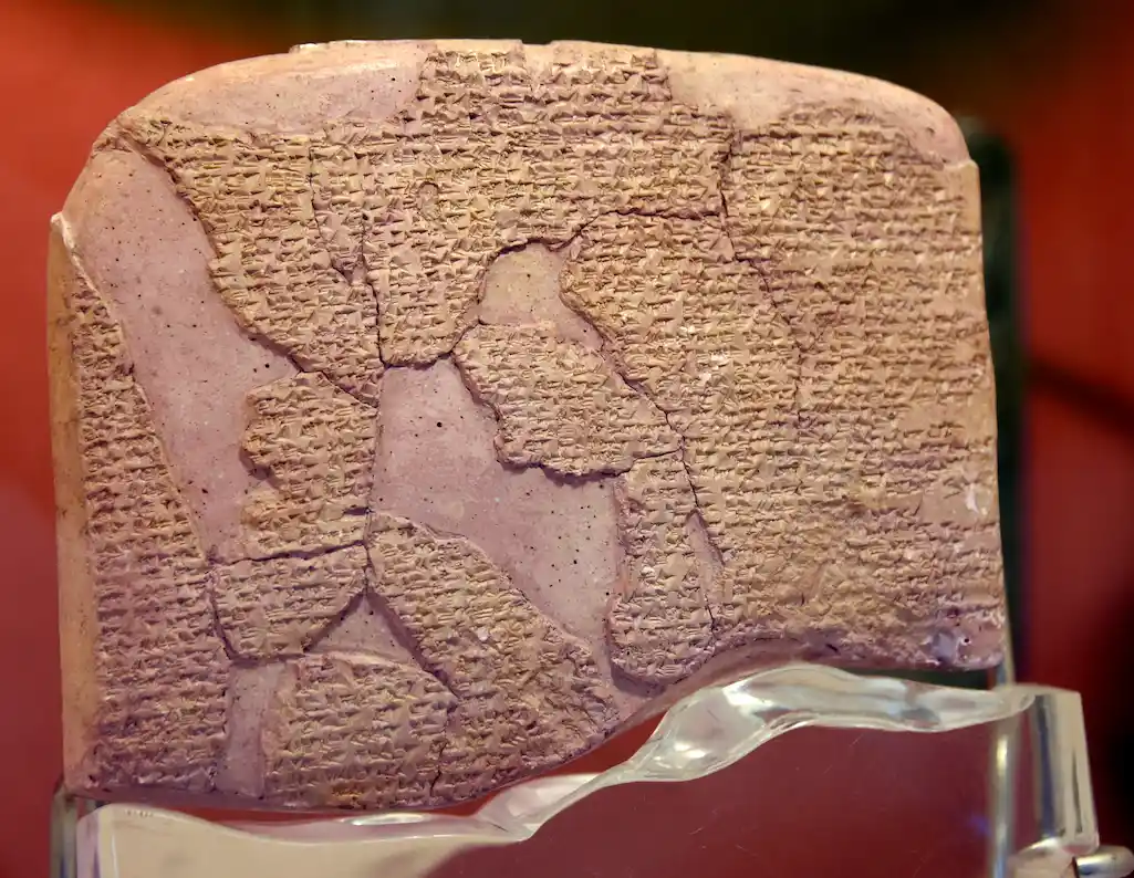 1. part of the clay tablet of kadesh treaty, written in akkadian. 1269 bce. from boğazköy, turkey. clay tablet. museum of the ancient orient, istanbul, turkey