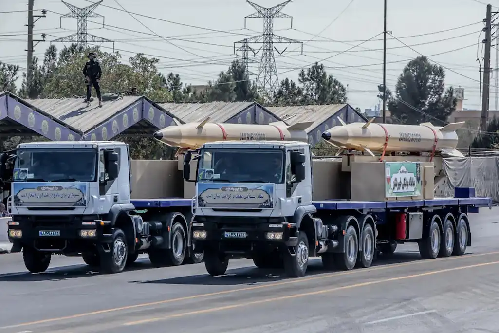 kheibar shekan missiles sacred defence week parade 2023
