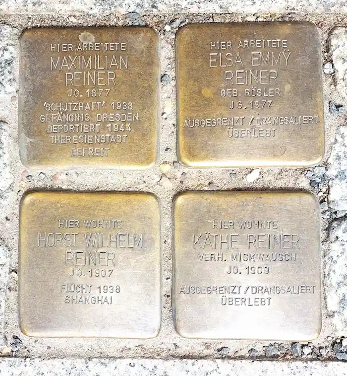 stolpersteine für familie reiner, bahnhofstraße 10, heidenau