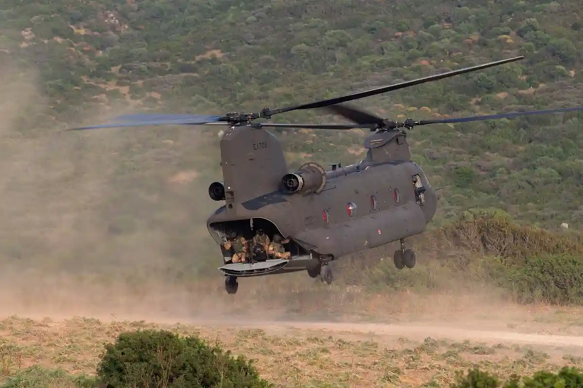 italian army 1st army aviation regiment antares ch 47f chinook transport helicopter during exercise caex 2024