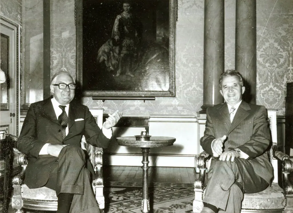 Nicolae Ceaușescu și James Callaghan în timpul convorbirilor oficiale, 15 iunie 1978