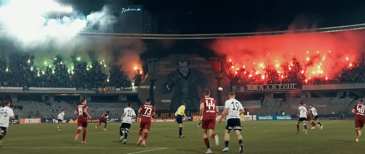 u cluj fans choreography at derby against cfr cluj 2023